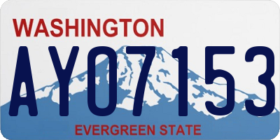 WA license plate AYO7153