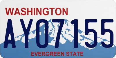 WA license plate AYO7155