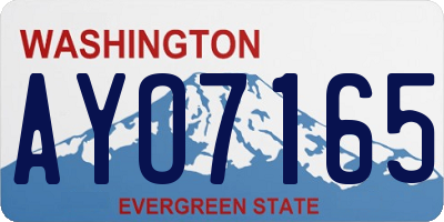 WA license plate AYO7165