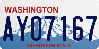 WA license plate AYO7167