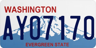 WA license plate AYO7170