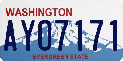 WA license plate AYO7171