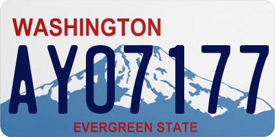 WA license plate AYO7177