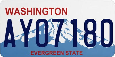 WA license plate AYO7180