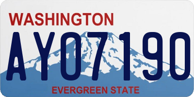WA license plate AYO7190