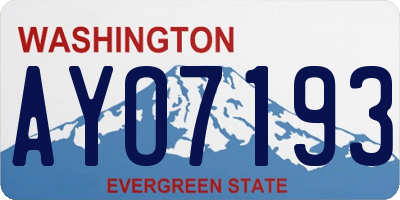 WA license plate AYO7193