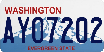 WA license plate AYO7202