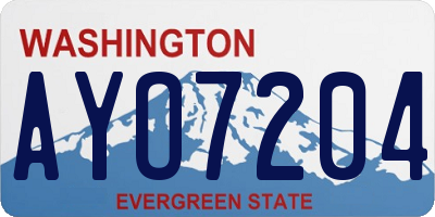 WA license plate AYO7204