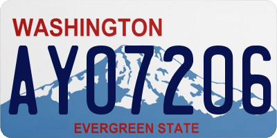WA license plate AYO7206
