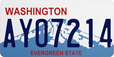 WA license plate AYO7214