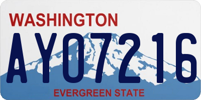 WA license plate AYO7216