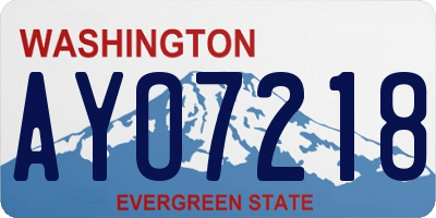 WA license plate AYO7218