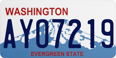 WA license plate AYO7219