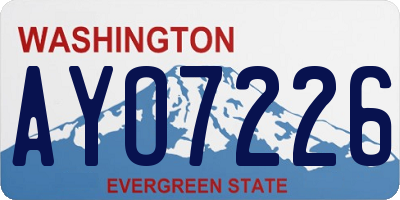 WA license plate AYO7226