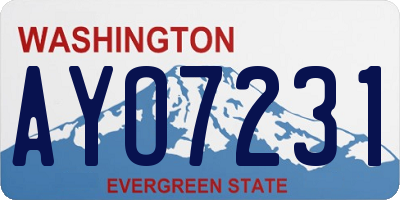 WA license plate AYO7231