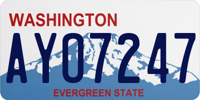 WA license plate AYO7247