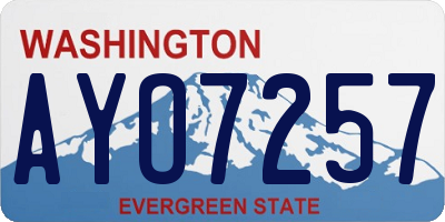 WA license plate AYO7257