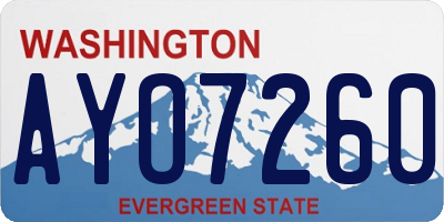 WA license plate AYO7260