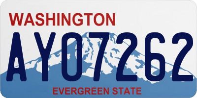 WA license plate AYO7262