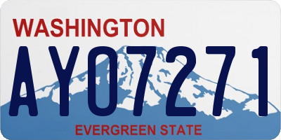 WA license plate AYO7271