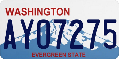 WA license plate AYO7275