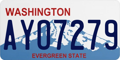 WA license plate AYO7279