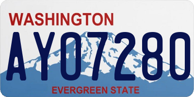 WA license plate AYO7280