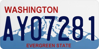 WA license plate AYO7281