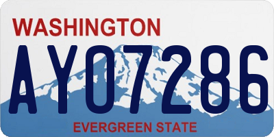 WA license plate AYO7286