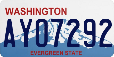WA license plate AYO7292