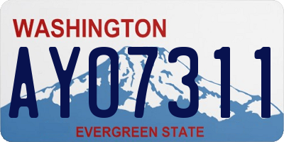 WA license plate AYO7311