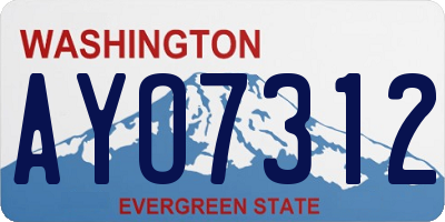 WA license plate AYO7312