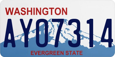 WA license plate AYO7314