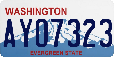 WA license plate AYO7323