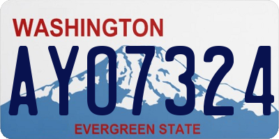 WA license plate AYO7324