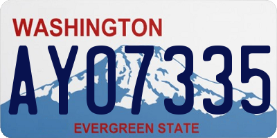 WA license plate AYO7335