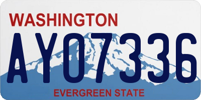 WA license plate AYO7336
