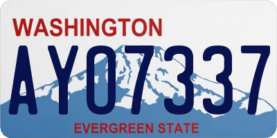 WA license plate AYO7337