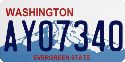 WA license plate AYO7340