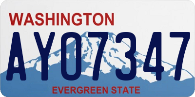 WA license plate AYO7347