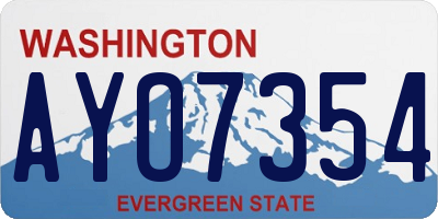 WA license plate AYO7354