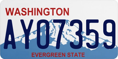 WA license plate AYO7359