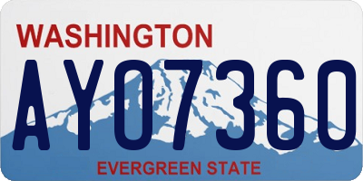 WA license plate AYO7360