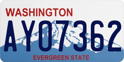 WA license plate AYO7362