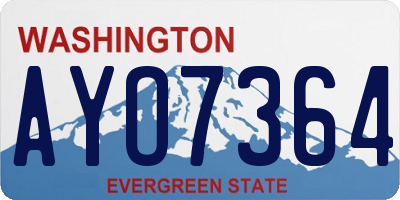 WA license plate AYO7364