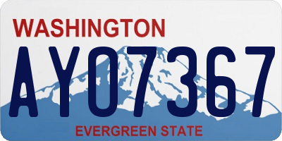 WA license plate AYO7367