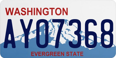 WA license plate AYO7368
