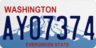 WA license plate AYO7374