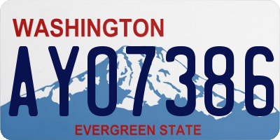 WA license plate AYO7386