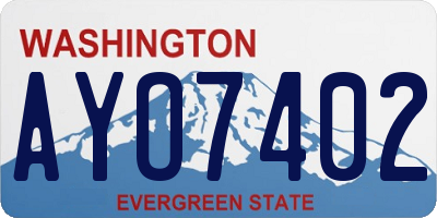 WA license plate AYO7402